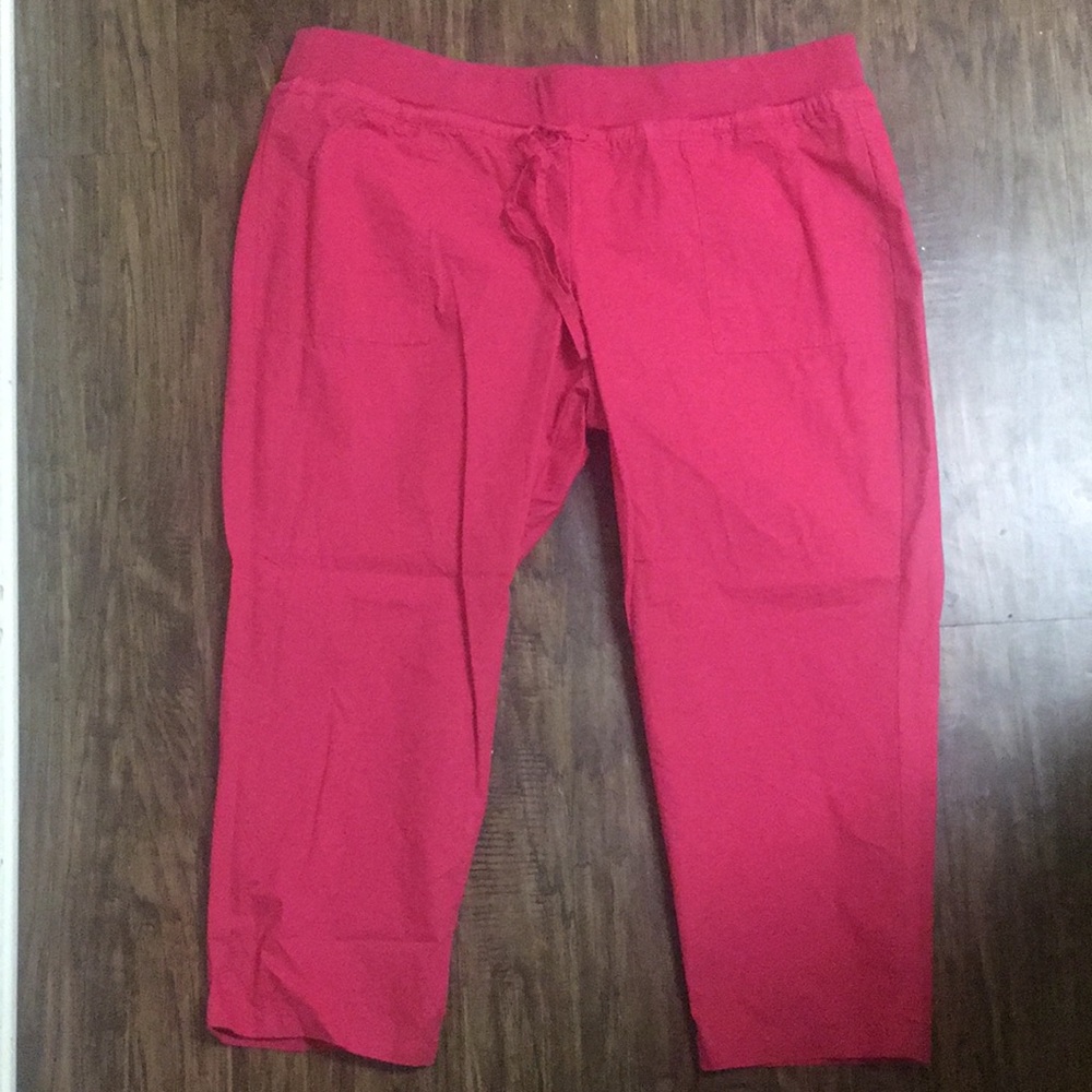 Pink NY and Co cropped pants, elastic waist, XL